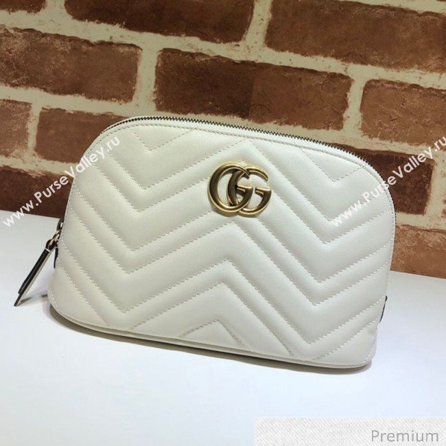 Gucci GG Marmont Large Cosmetic Case 625690 White 2020 (DLH-20070132)