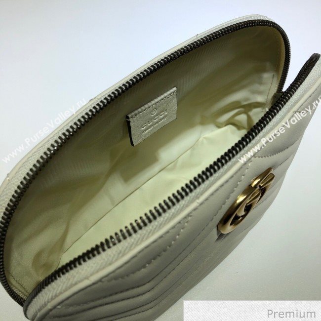 Gucci GG Marmont Large Cosmetic Case 625690 White 2020 (DLH-20070132)