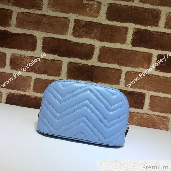 Gucci GG Marmont Large Cosmetic Case 625690 Pastel Blue 2020 (DLH-20070131)