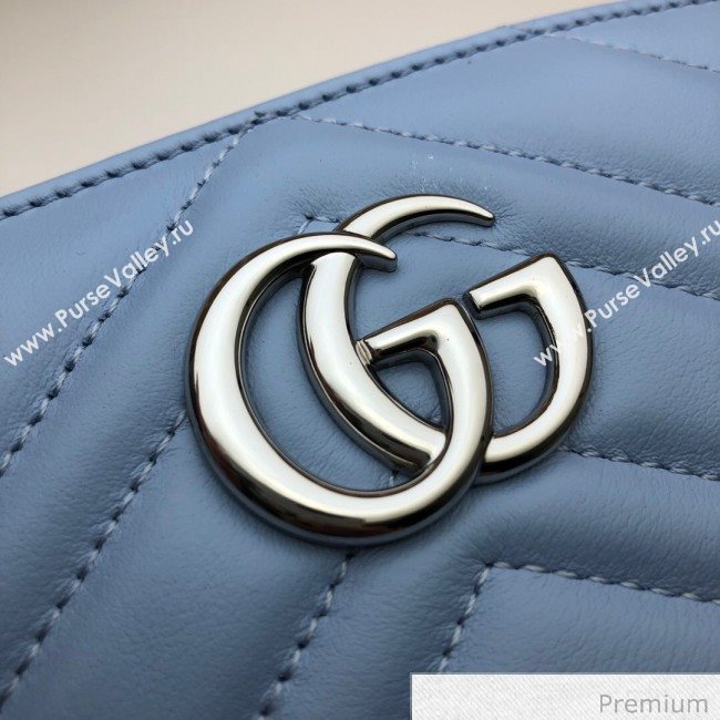 Gucci GG Marmont Large Cosmetic Case 625690 Pastel Blue 2020 (DLH-20070131)