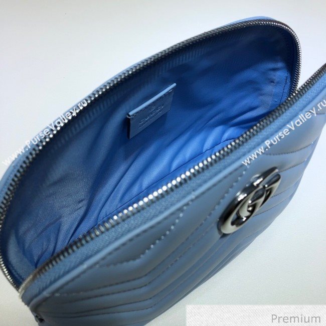 Gucci GG Marmont Large Cosmetic Case 625690 Pastel Blue 2020 (DLH-20070131)