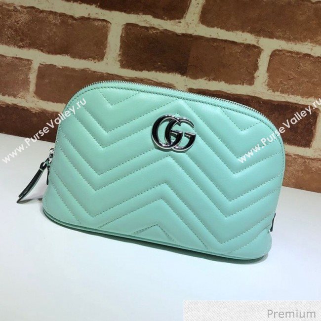 Gucci GG Marmont Large Cosmetic Case 625690 Pastel Green 2020 (DLH-20070130)