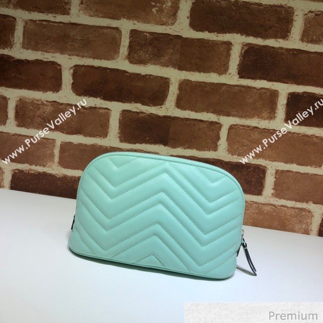 Gucci GG Marmont Large Cosmetic Case 625690 Pastel Green 2020 (DLH-20070130)