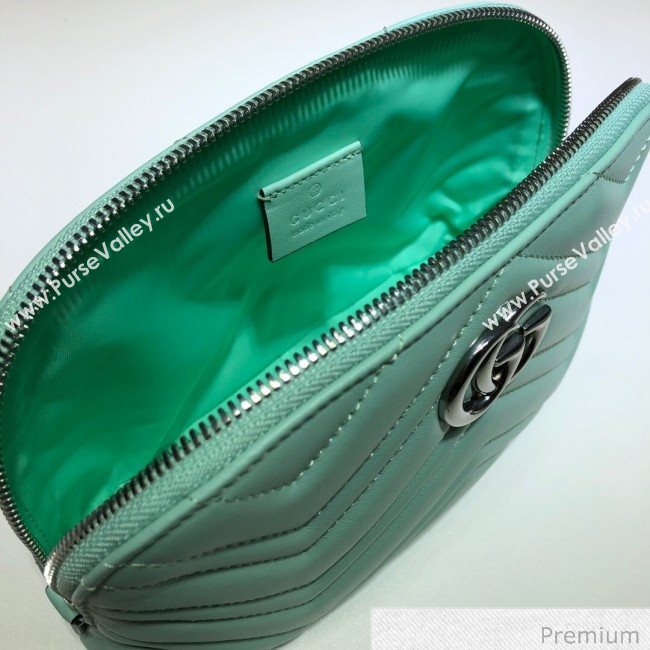 Gucci GG Marmont Large Cosmetic Case 625690 Pastel Green 2020 (DLH-20070130)