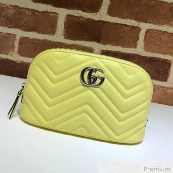 Gucci GG Marmont Large Cosmetic Case 625690 Pastel Yellow 2020 (DLH-20070129)