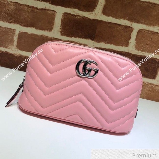 Gucci GG Marmont Large Cosmetic Case 625690 Pastel Pink 2020 (DLH-20070128)