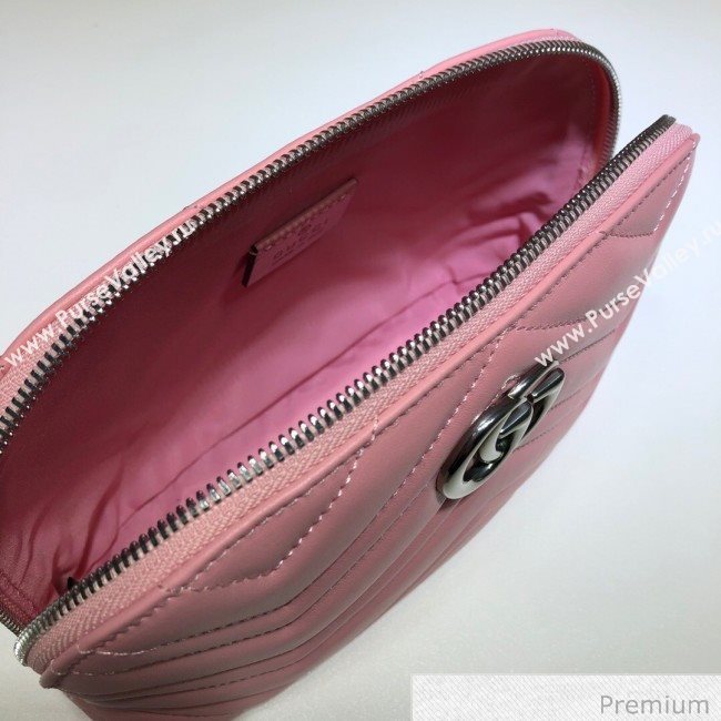 Gucci GG Marmont Large Cosmetic Case 625690 Pastel Pink 2020 (DLH-20070128)