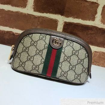 Gucci GG Canvas Medium Cosmetic Case 625550 Brown 2020 (DLH-20070135)