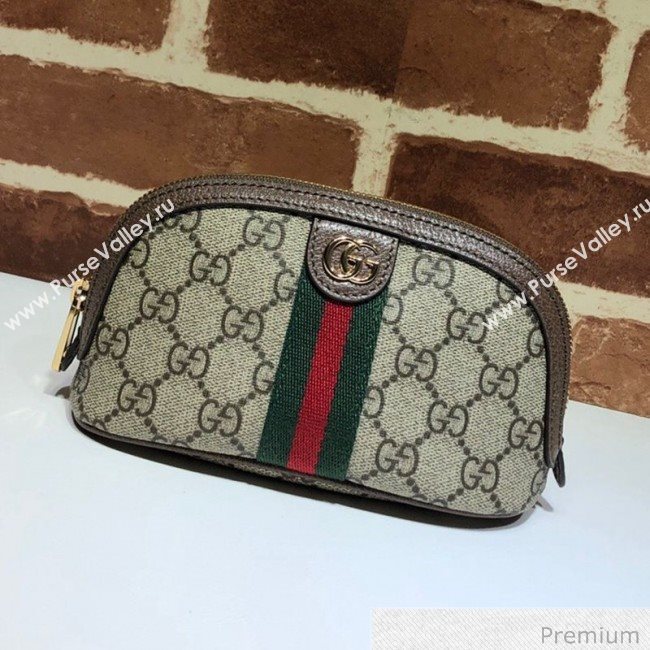 Gucci GG Canvas Medium Cosmetic Case 625550 Brown 2020 (DLH-20070135)