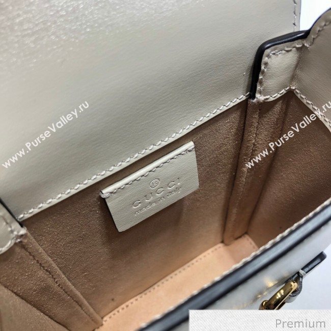 Gucci Horsebit 1955 Vertical Mini Bag 625615 White 2020 (DLH-20070137)