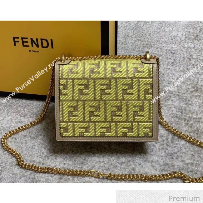 Fendi Kan U Small Embroidered Shoulder Bag Yellow/Grey 2020 (AFEI-20070138)