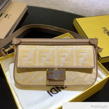 Fendi Baguette Medium FF Embroidered Bag Yellow 2020 (SU-20070209)