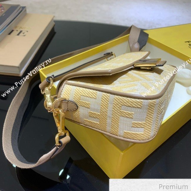 Fendi Baguette Medium FF Embroidered Bag Yellow 2020 (SU-20070209)