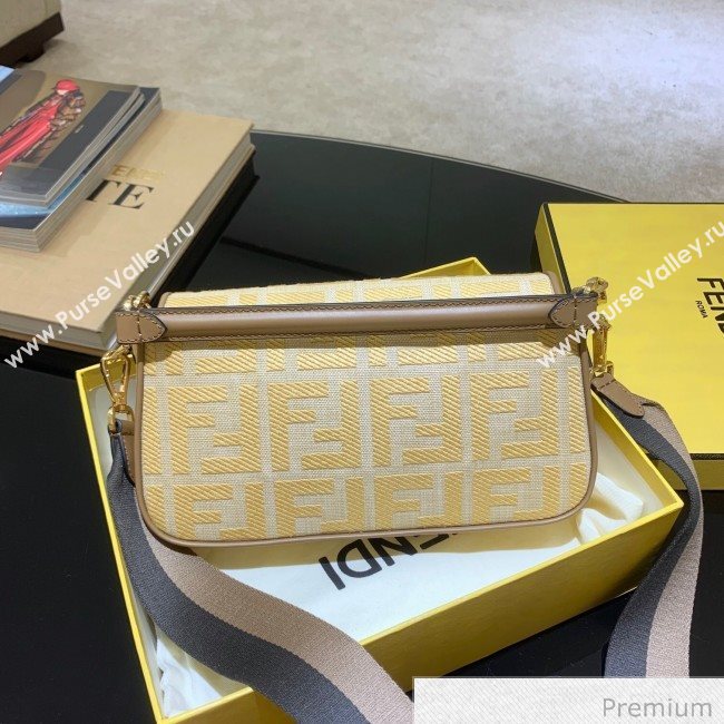 Fendi Baguette Medium FF Embroidered Bag Yellow 2020 (SU-20070209)