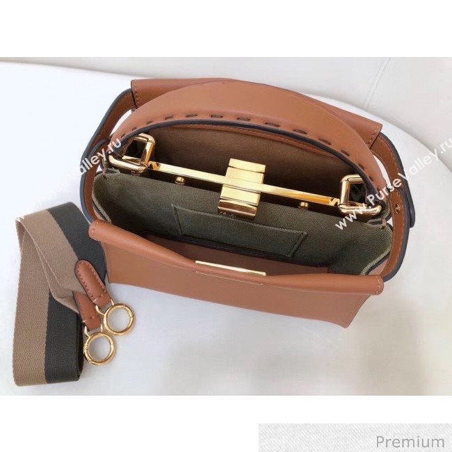 Fendi Peekaboo Iconic Mini Leather Bag Brown 2020 (SU-20070214)