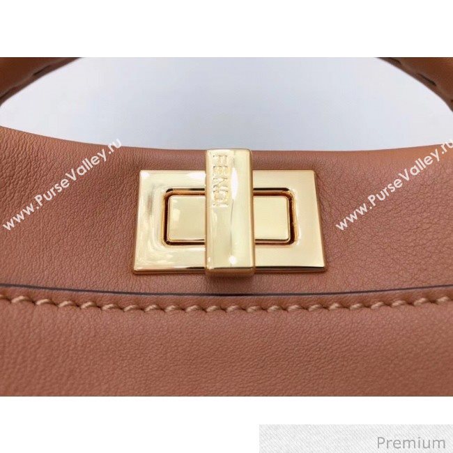 Fendi Peekaboo Iconic Mini Leather Bag Brown 2020 (SU-20070214)