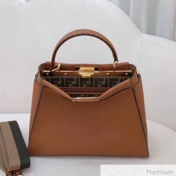Fendi Peekaboo Iconic Medium Leather Bag Brown 2020 (SU-20070213)