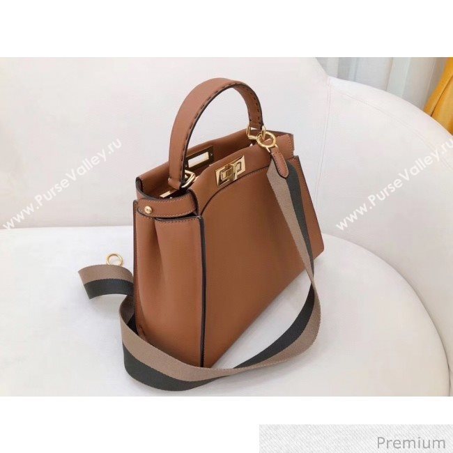 Fendi Peekaboo Iconic Medium Leather Bag Brown 2020 (SU-20070213)