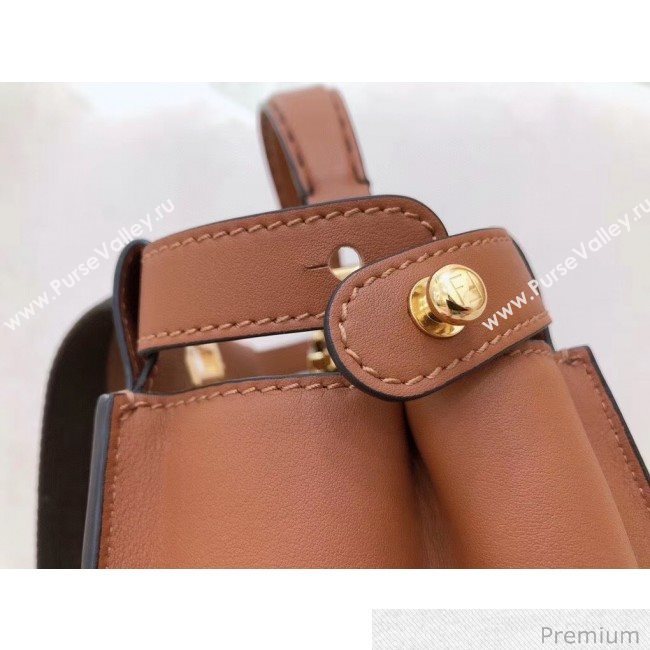 Fendi Peekaboo Iconic Medium Leather Bag Brown 2020 (SU-20070213)