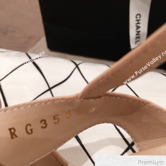 Chanel Lambskin Chain Heel Sandals Apricot 2020 (KL-20070605)