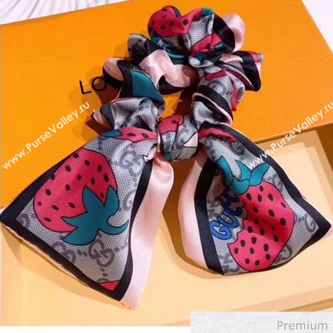 Gucci GG Strawberry Bow Headband Pink 2020 (MAO-20070634)