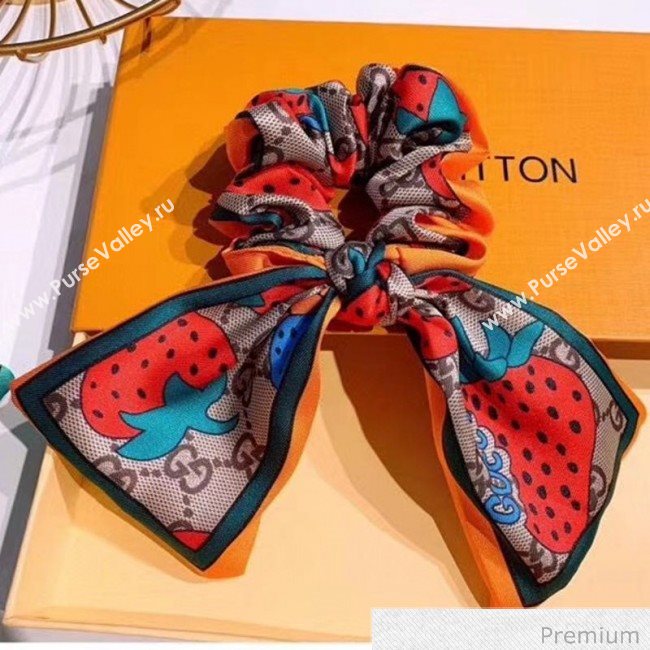 Gucci GG Strawberry Bow Headband Orange 2020 (MAO-20070635)