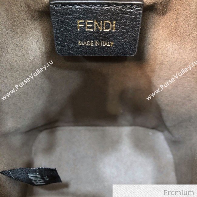 Fendi Mon Tresor Mini FF Leather Bucket Bag Beige/Green 2020 (AFEI-20071015)