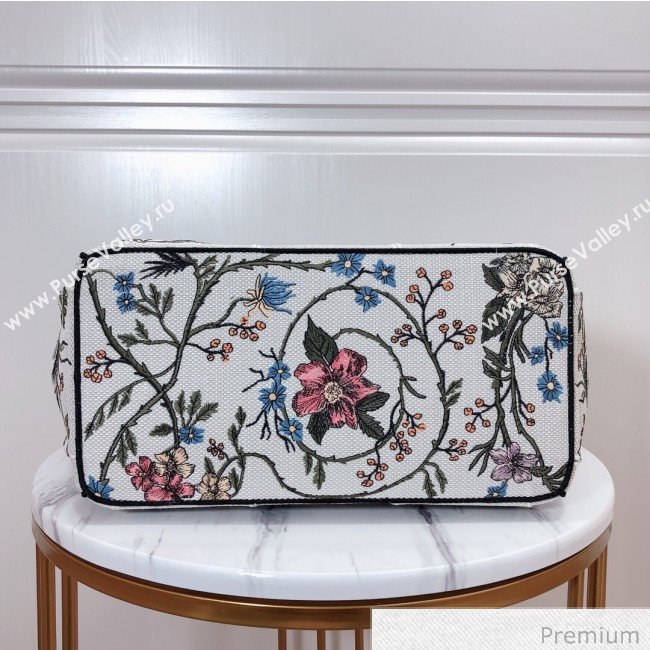 Dior Catherine Flora Embroidered Canvas Tote Bag White 2020 (XXG-20071016)
