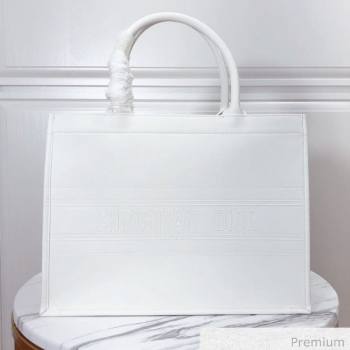 Dior Small Book Tote in White Calfskin 2020 (XXG-20071019)