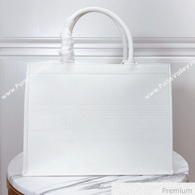Dior Small Book Tote in White Calfskin 2020 (XXG-20071019)
