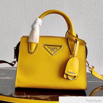 Prada Saffiano Leather Top Handle Bag 1BA269 Yellow 2020 (YZ-20071028)