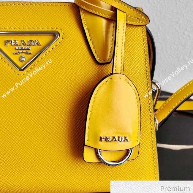 Prada Saffiano Leather Top Handle Bag 1BA269 Yellow 2020 (YZ-20071028)