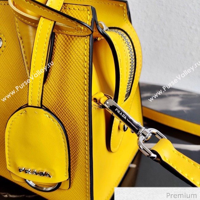 Prada Saffiano Leather Top Handle Bag 1BA269 Yellow 2020 (YZ-20071028)
