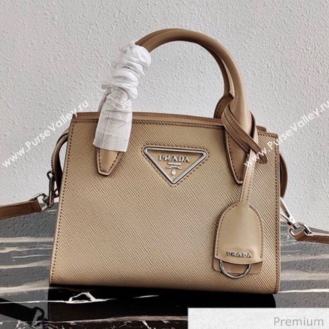 Prada Saffiano Leather Top Handle Bag 1BA269 Beige 2020 (YZ-20071029)