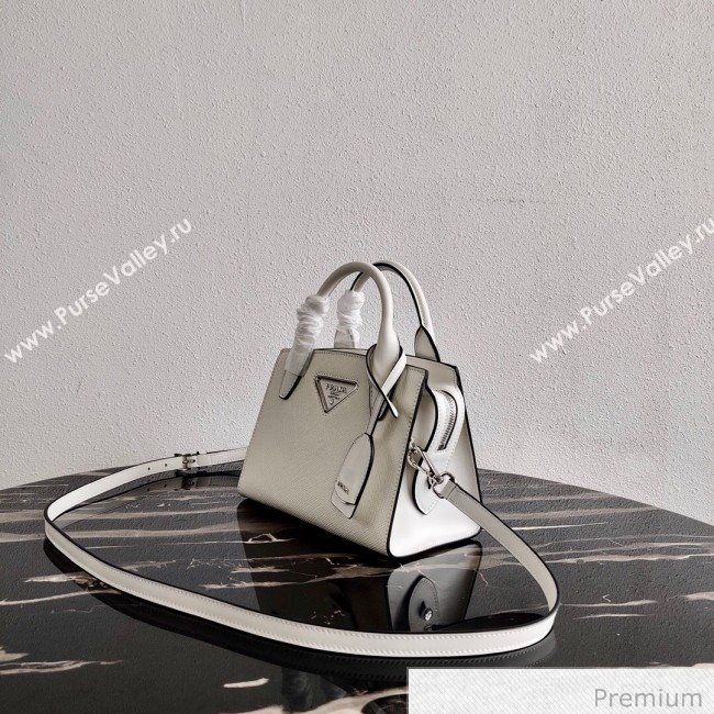 Prada Saffiano Leather Top Handle Bag 1BA269 White 2020 (YZ-20071030)