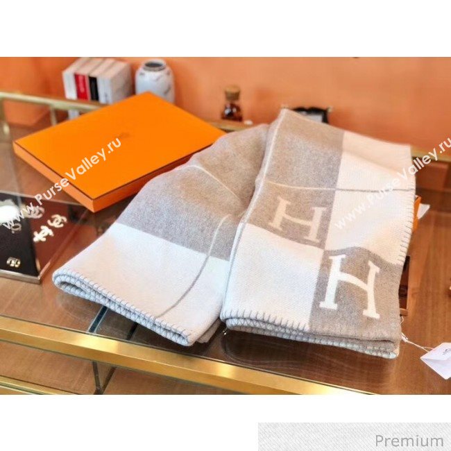 Herems Wool & Cashmere Avalon III Throw Blanket Light Grey 2020 (WTZ-20070762)