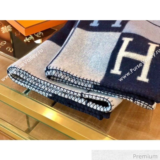 Herems Wool & Cashmere Avalon III Throw Blanket Blue 2020 (WTZ-20070765)