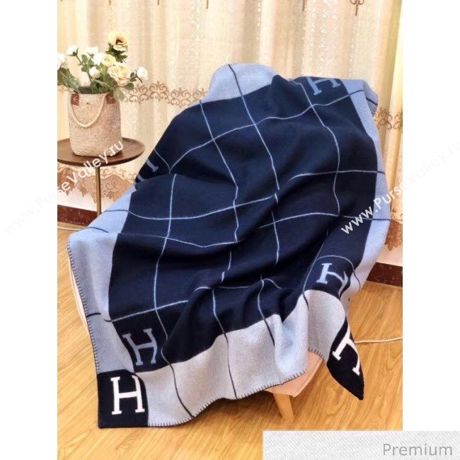 Herems Wool & Cashmere Avalon III Throw Blanket Blue 2020 (WTZ-20070765)