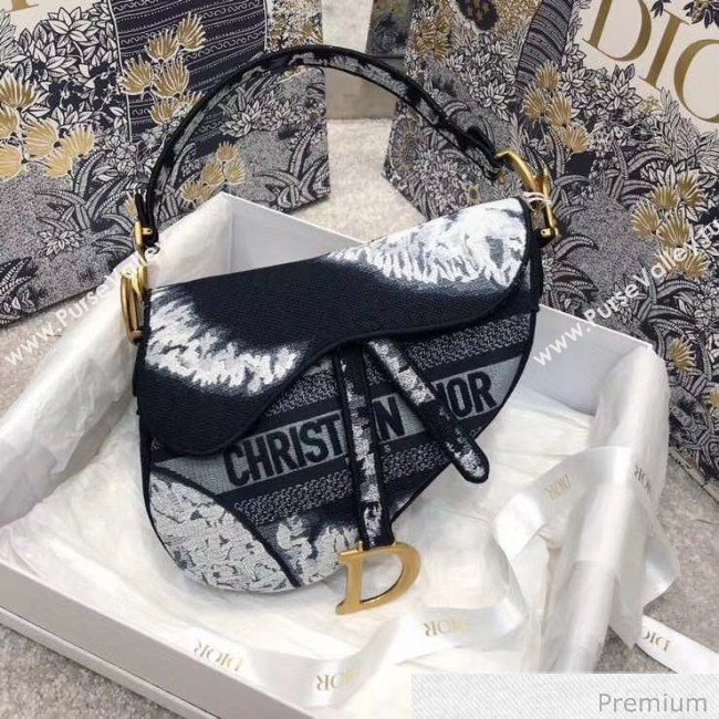 Dior Blue Multicolor Tie & Dior Embroidery Saddle Bag 2020 (BF-20071061)