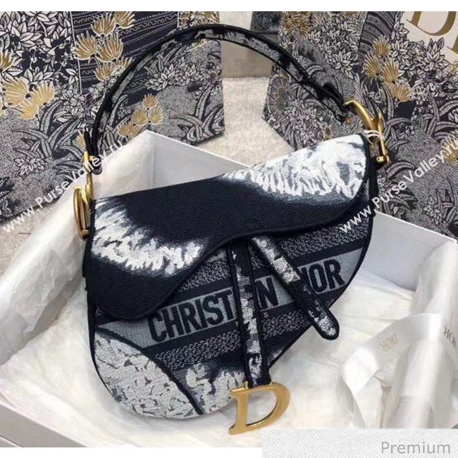Dior Blue Multicolor Tie & Dior Embroidery Saddle Bag 2020 (BF-20071061)