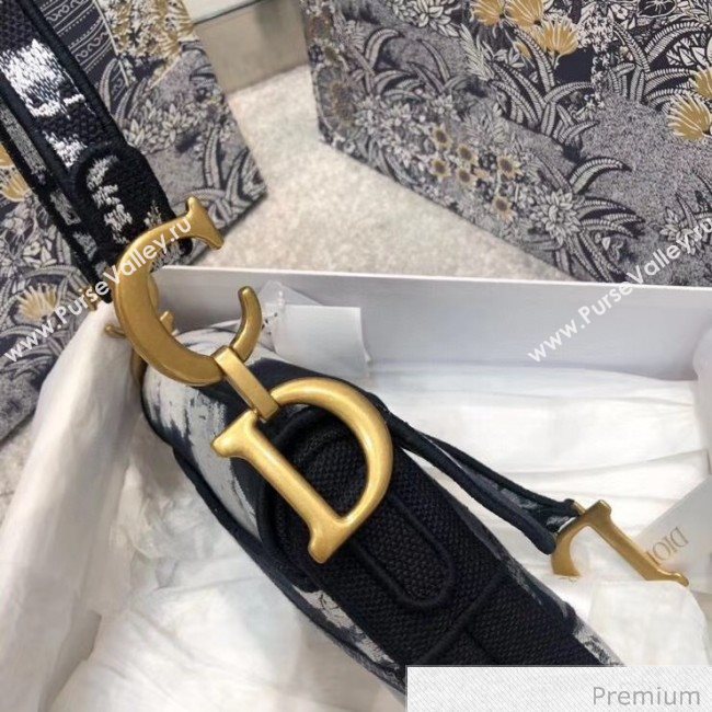 Dior Blue Multicolor Tie & Dior Embroidery Saddle Bag 2020 (BF-20071061)