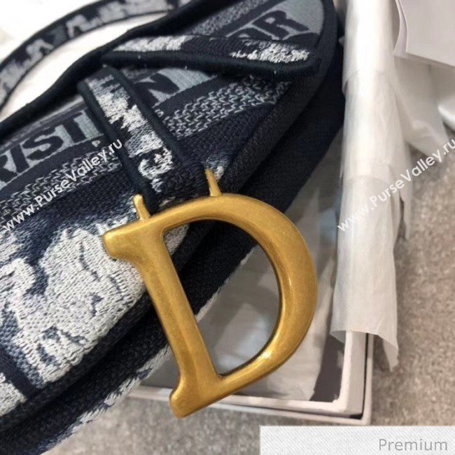 Dior Blue Multicolor Tie & Dior Embroidery Saddle Bag 2020 (BF-20071061)