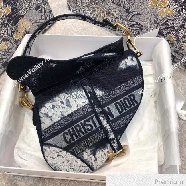 Dior Blue Multicolor Tie & Dior Embroidery Saddle Bag 2020 (BF-20071061)