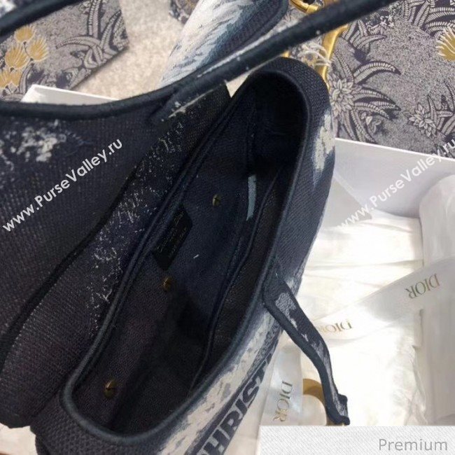 Dior Blue Multicolor Tie & Dior Embroidery Saddle Bag 2020 (BF-20071061)