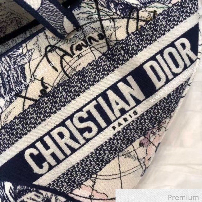 Dior Blue Multicolor Dior Around the World Embroidery Saddle Bag 2020 (BF-20071062)