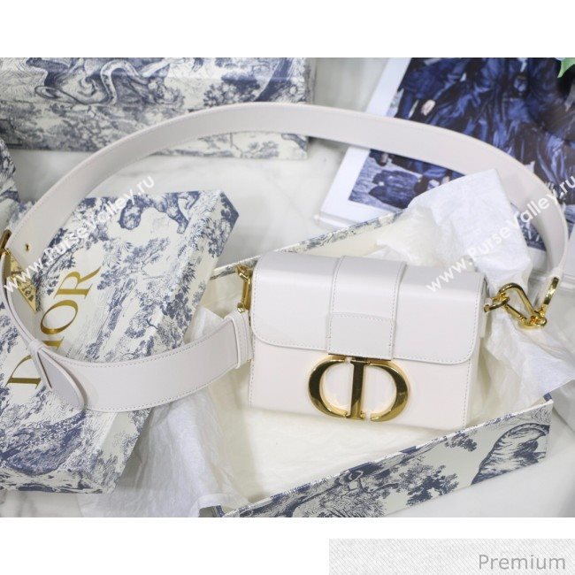 Dior 30 Montaigne Mini Box Shoulder Bag in White Box Calfskin 2020 (XXG-20071067)