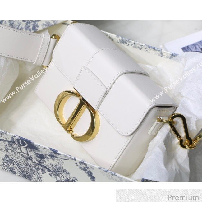 Dior 30 Montaigne Mini Box Shoulder Bag in White Box Calfskin 2020 (XXG-20071067)