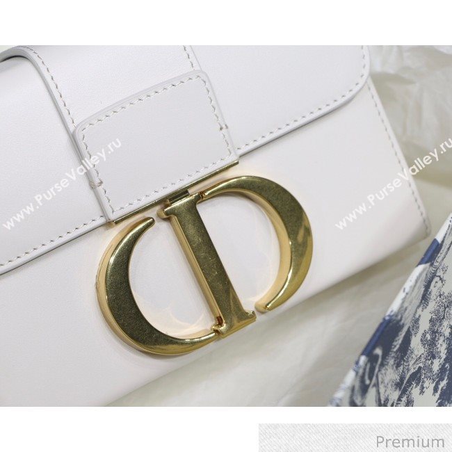 Dior 30 Montaigne Mini Box Shoulder Bag in White Box Calfskin 2020 (XXG-20071067)