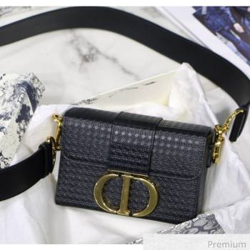 Dior 30 Montaigne Mini Box Shoulder Bag in Black Microcannage Calfskin 2020 (XXG-20071071)