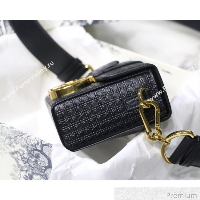 Dior 30 Montaigne Mini Box Shoulder Bag in Black Microcannage Calfskin 2020 (XXG-20071071)